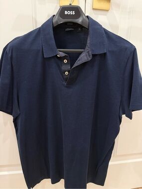BOSS Navy Blue Short-Sleeve Polo